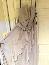 White by Vera Wang Sterling Chiffon Halter Sleeveless Dress Size 20 VW360326