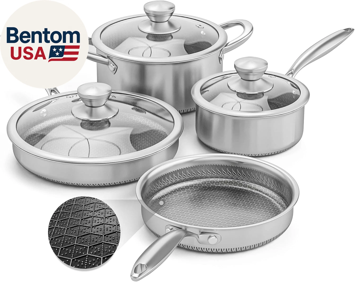 ® Hybrid Nonstick Stainless Steel Pots and Pans Set, Induction Cookware Set with
Opens in a new wind
