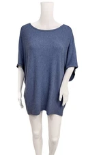 Michael Stars Verna Top XXL Blue Dolman Sleeve Brushed Knit Relaxed Fit Pullover