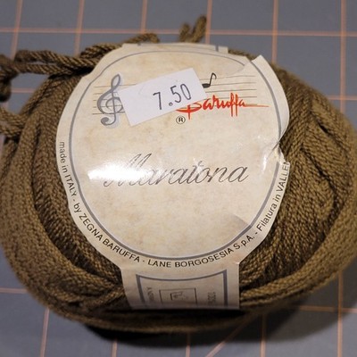 BARUFFA MARATONA 100% EXTRA FINE MERINO WOOL OLIVE  MADE IN ITALY BULKY VINTAGE