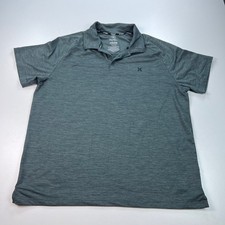 Hurley Polo Shirt Mens Large Green Lightweight Stretch Golf Casual