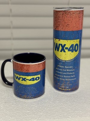 WD-40 Inspired Stainless Steel Tumbler 20 oz & Mug 11oz Set of 2