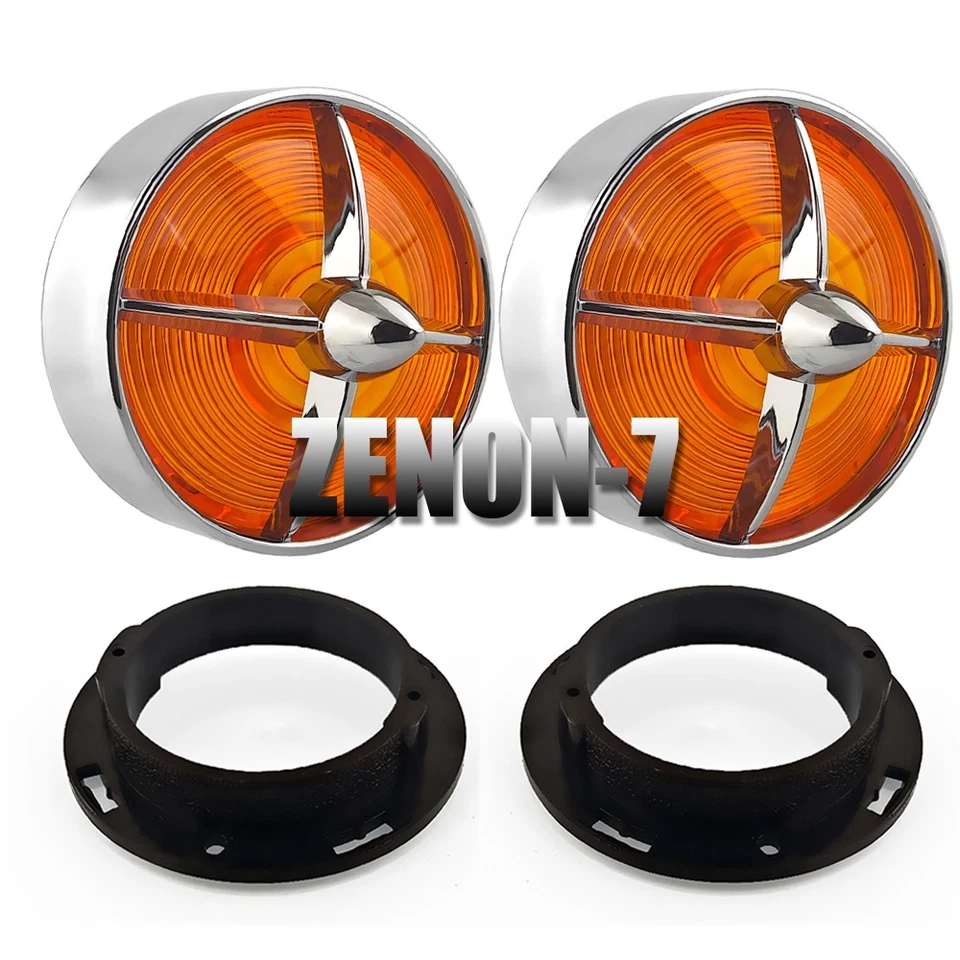 3 1/4" Turn Signal Light Cover Replacement Yellow Lens Cover Screw-in For Harley - Imagem 2 de 4
