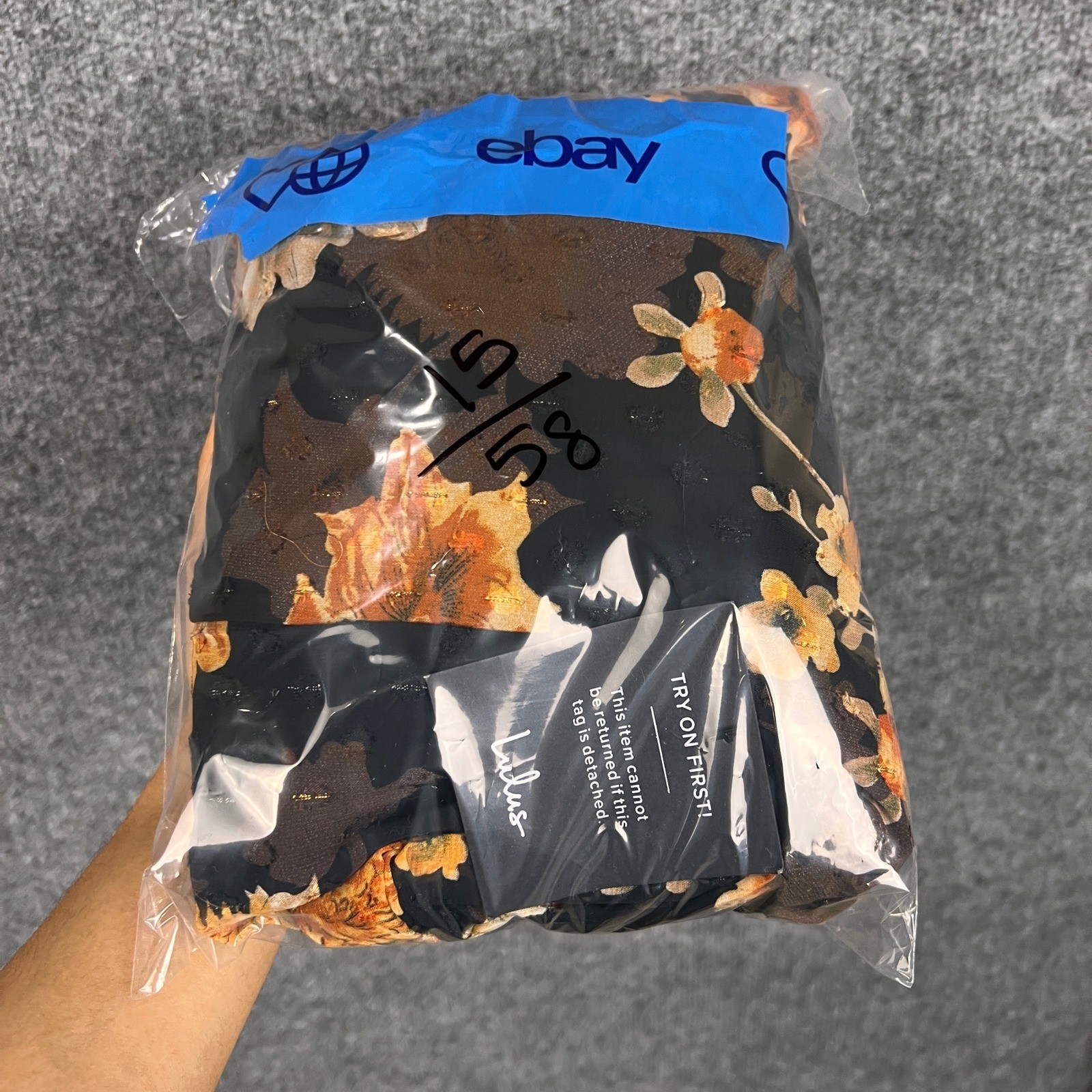 Lulus Black Floral Halter Madi Dress XL Evening Party Boho Flowy