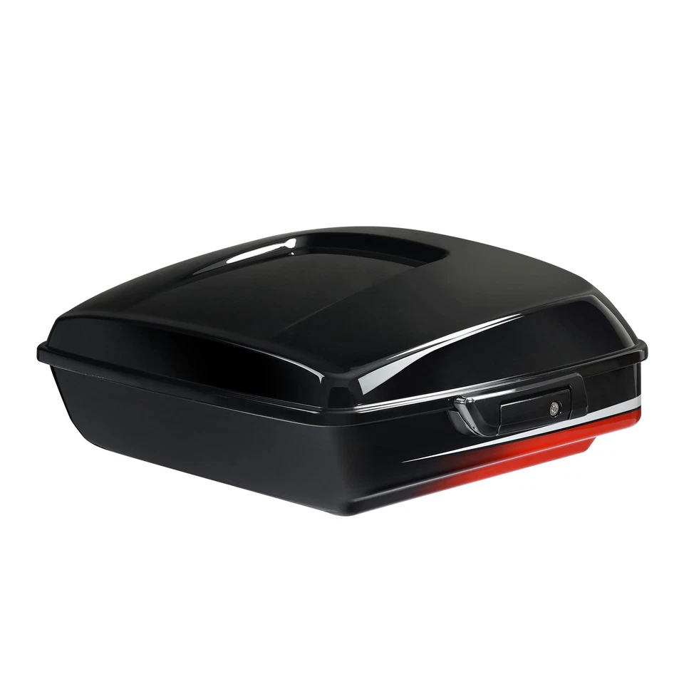 Chopped Trunk Luggage For Harley Touring 2014-Up Sunset Orange/Sunset Black Fade — 第 2/4 张图片