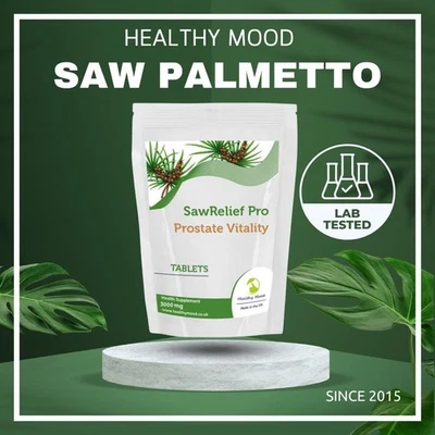 HEALTHY MOOD Saw Palmetto 3000mg Extract Tablets High Strength