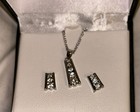 Cubic Zirconia Necklace And Earring Set, Silver With 18” Chain — photo 1