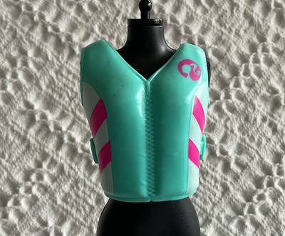 Barbie Life Vest Jacket Boating Camping Skiing Diorama Aqua Logo
