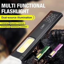 Portable USB Rechargeable Flashlight  Side Light Torch Mini Work COB LED Clip
