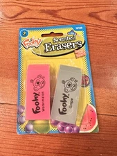 NEW Foohy Scented Erasers 2 Pack 2000s Vintage Eraser Latex Free