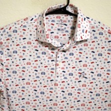 Rhoback Shirt Mens Small Short Sleeve Performance Golf Polo White Crave Activity