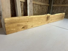 Rustic Figured Oak Wood Fireplace Mantel/Live Edge Oak/Solid Oak Mantlepiece