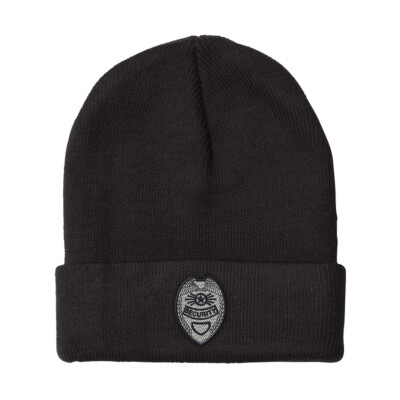 Beanies for Men Security Badge Embroidery Winter Hats Women