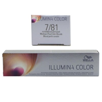 Wella Illumina 60 ml 7/81 mittelblond perl asch permanente Cremehaarfarbe