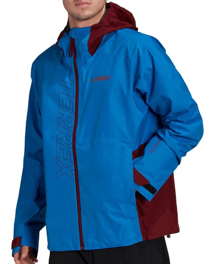 adidas Mens Terrex GTX Paclite Jacket M Blue Waterproof Hooded Hiking H51477