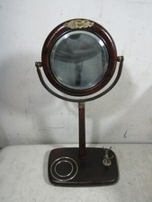 Antique Round Beveled Mirror Shaving Stand Brush Mug Holder Patented Jan 26 1904