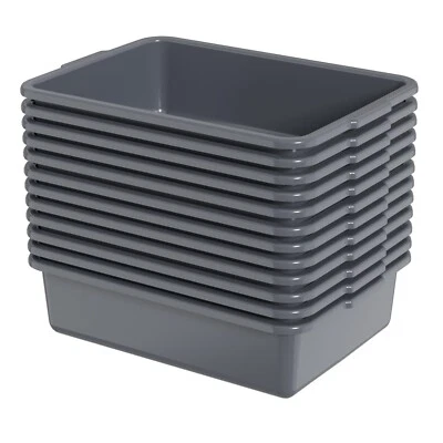 Cand 12-Pack 13 L Commercial Bus Box, Plastic Bus Tub/Wash Basin, Gray