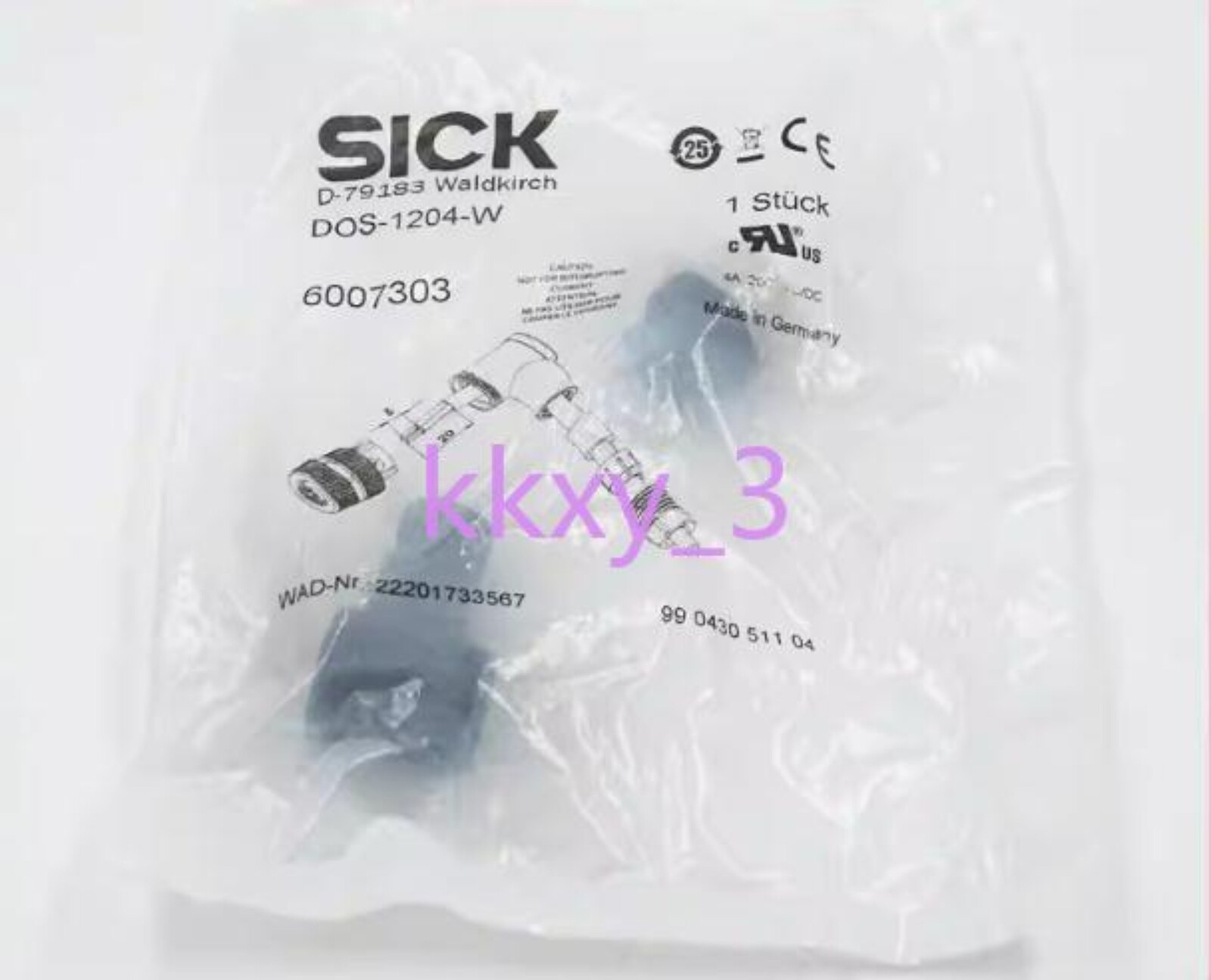 1 PIEZA NUEVO EN CAJA DOS-1204-W cuatro núcleos M12 hembra conector doblado 6007303 #F17