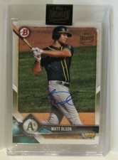 Matt Olson 2022 Topps Archives Signature Auto #32/46 Oakland A's Buyback Braves