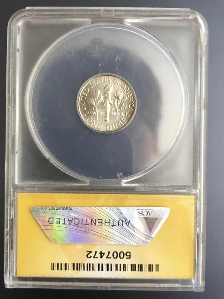 2010 MINT SET ERROR Strike Thru Wire Dime ANACS MS 66 RARE STRUCK THROUGH Coin!! - Image 4 of 4