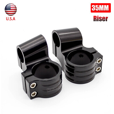 CNC 35mm 1'' Riser Handle Bar Clip On Fork Heads Universal Aluminum Head Mount US
