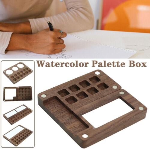 Portable Travel Wooden Handmade Watercolor Paint Palette Tray Box Oil Z3R8 - Bild 1 von 15