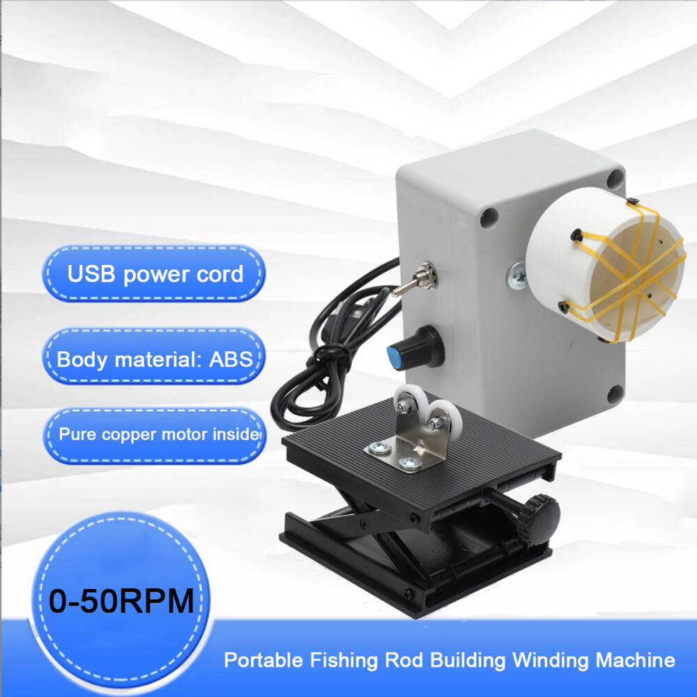 110V DIY Fishing Rod Wrapping and Winding Machine USB Interface 050RPM