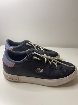 Lacoste Europa Blue Leather Sneakers Shoes Size US 13 - Pre Owned