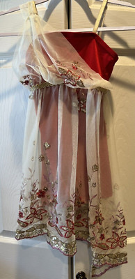 CURTIAN CALL Camisole Biketrad Soft Ivory Rhinestone Chiffon Child 7-8 yrs old