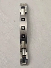 Zales Bracelet Men's with 3 Stud Diamond by Steel Nation Jewelry Stainless