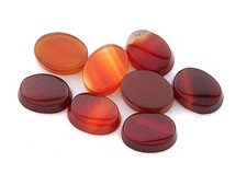 SIX 8mm x 6mm 8x6 Flat Top Oval Carnelian Cab Cabochon Gem Stone Gemstone CM98