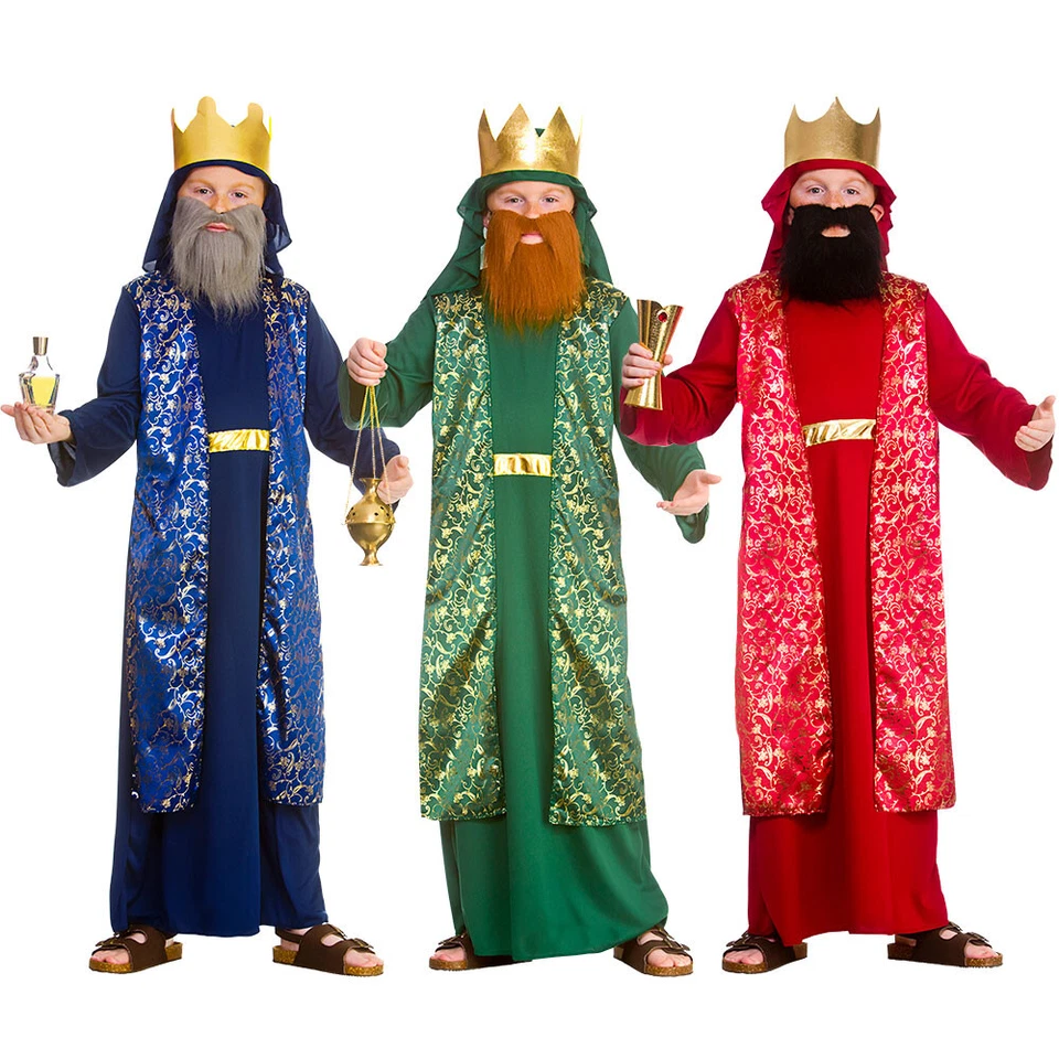 WICKED COSTUMES Child WISE MAN School Play Nativity Costume Men Wiseman Fancy Dress or Beard Kid