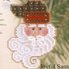 MILL HILL CHARMED Santa ORNAMENTS Beaded Cross Stitch Kit JOYFUL SANTA