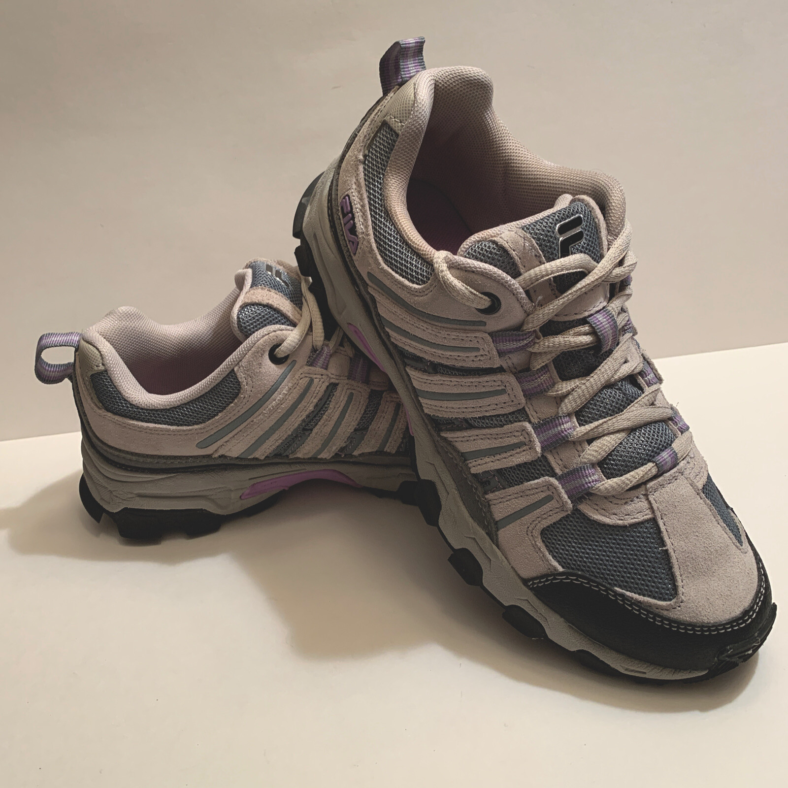 FILA Trail Shoes Womens 7.5 Cream Gray 