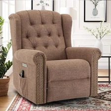 Power Swivel Rocking Glider Recliner Nursery Reclining Chair with Massage & Heat
