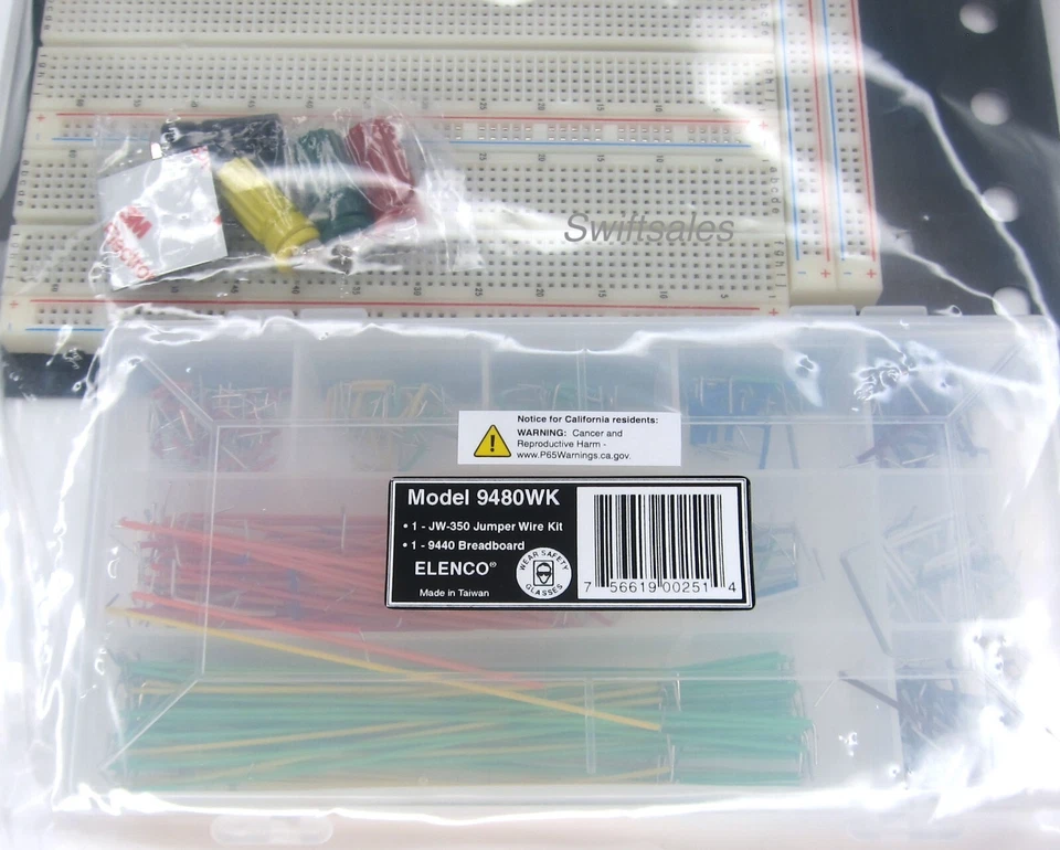 ELENCO 9480WK - #9440 3220 Tie Point Breadboard & JW-350 350 Pc Jumper Wire Kit - Image 4 of 4