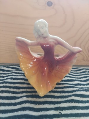 Vintage Shawnee Art Deco Dancing Lady Planter Bud Vase Ombre
