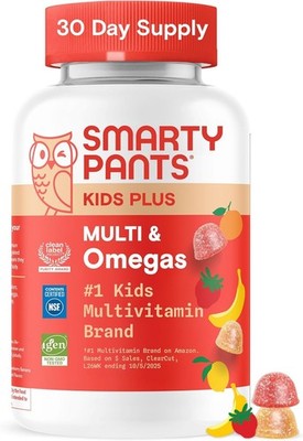 Kids Multivitamin Gummies - Improved Formula: Omega 3 (DHA/EPA), Vitamins D3, C,