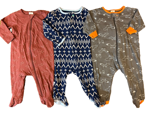 Cloud Island Gerber Baby Junge 3/6 Monate Füße Schläfer Reißverschluss Kleidung Paket Fuchs
