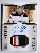 21/22 UD The Cup Signature Materials Patch Autograph John Gibson Auto /99