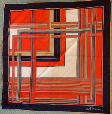 Vtg Fiorini Italy Womens Scarf 80  s Geometric Square 30-1/2  X 29-3/4  