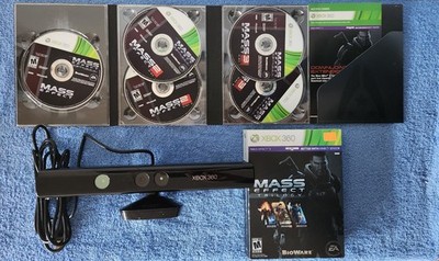 Mass Effect Trilogy Xbox 360 Complete 5 Discs CIB + Kinect Sensor Bundle Tested