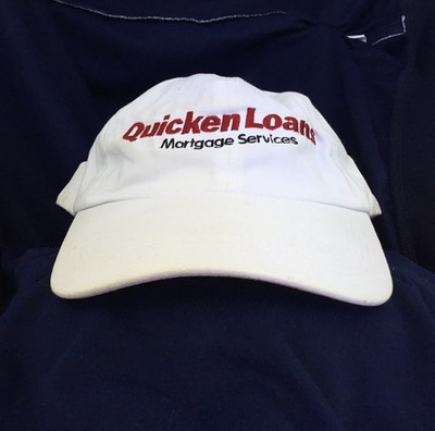 QUICKEN LOANS MORTGAGE SERVICES Baseball Cap Hat Adj. Mens White Cotton