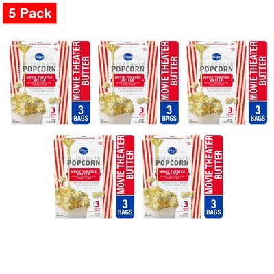 KG Movie Theater Butter Microwave Popcorn 3 ct / 2.7 oz - 5 Pack