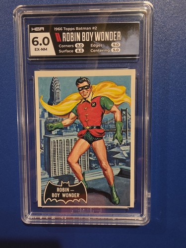 1966 Topps Batman Black Bat #2 Robin - Boy Wonder — HGA 6