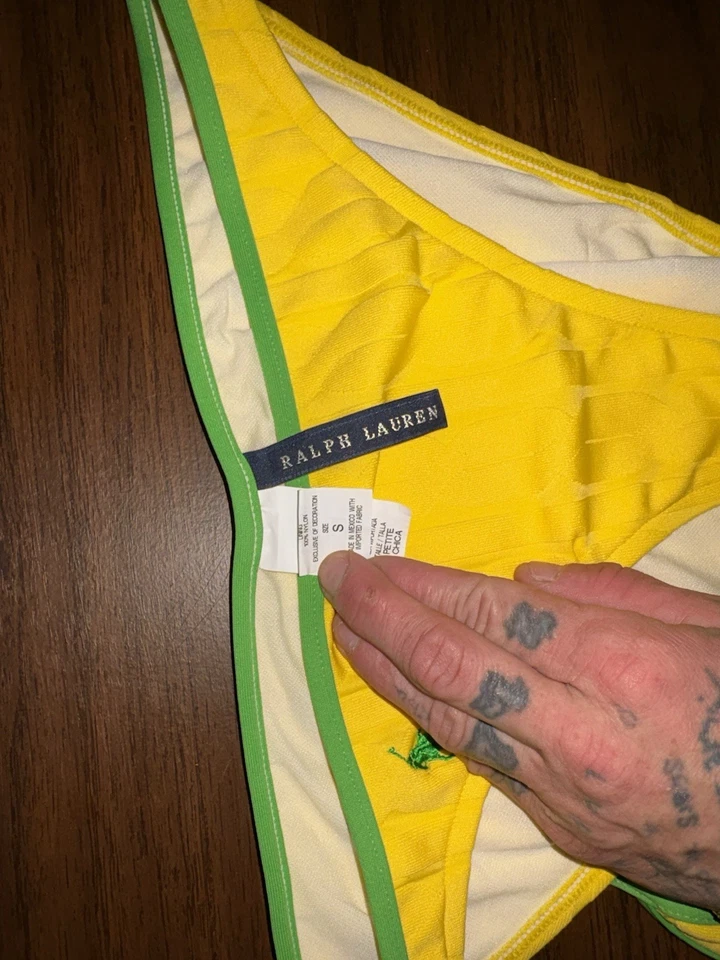 Bikini Ralph Lauren 2 piezas a rayas amarillas verdes Foto 2 de 4