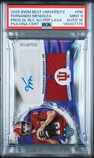 2025 BOWMAN BEST UNIVERSITY PURPLE LAVA #FM FERNANDO MENDOZA 69/75 PSA 9 AUTO 10