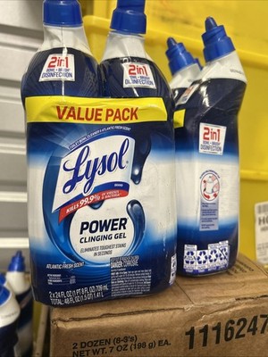 New Lysol Power Toilet Bowl Cleaner 24 Oz 2-Pack 48 Oz