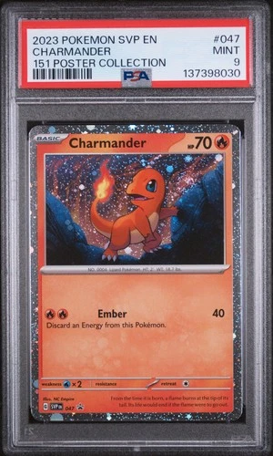 2023 POKEMON SVP ROMO 151 POSTER COLLECTION #047 CHARMANDER PSA 9