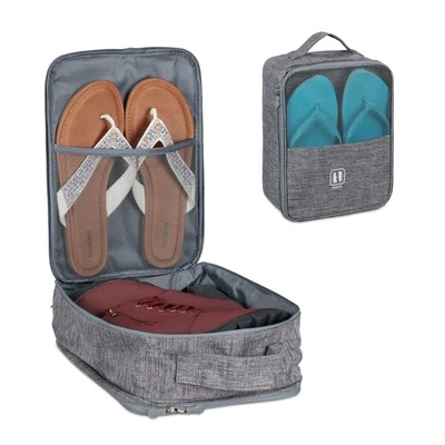 RELAXDAYS Schuhtasche Reiseschuhtasche Schuhbeutel Schuh-Organizer Sneakersack grau